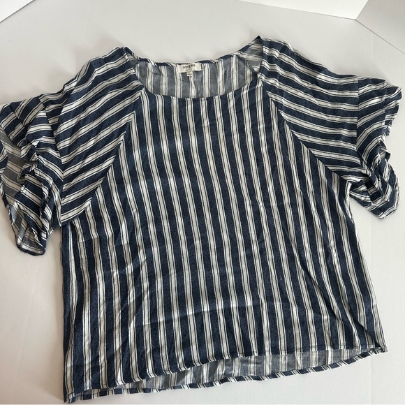 Umgee Tops - Umgee Women's Blouse Top, Stripped Navy Blue And White, Size Large